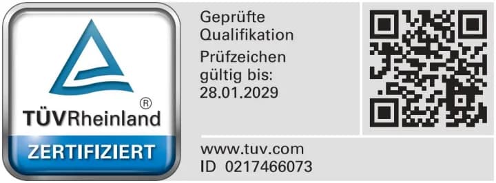 TÜV Rheinland zertifiziert
